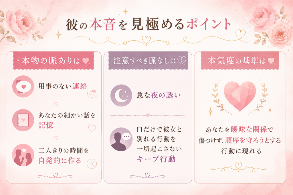 彼女持ち男性の脈あり まとめ
