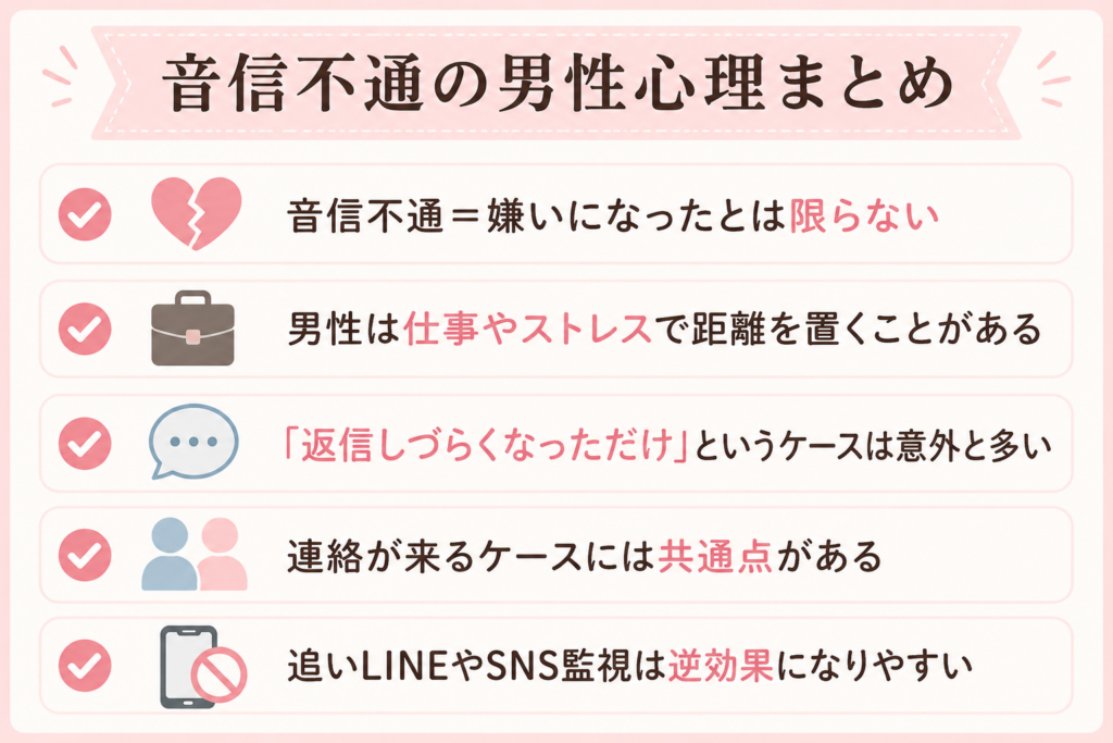 音信不通の彼 まとめ
