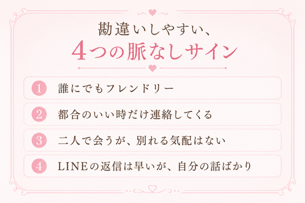 思わせぶりな脈なしサイン