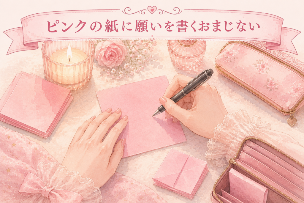 ピンクの紙に書くおまじない